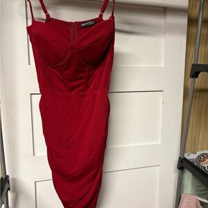 SHEIN Strapless Red Dress